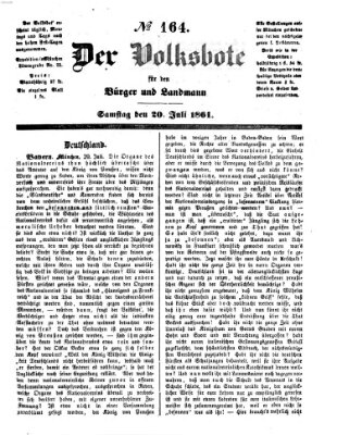 Der Volksbote für den Bürger und Landmann Samstag 20. Juli 1861