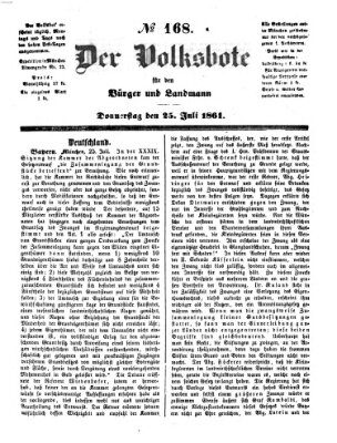 Der Volksbote für den Bürger und Landmann Donnerstag 25. Juli 1861