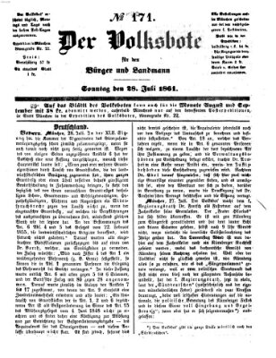 Der Volksbote für den Bürger und Landmann Sonntag 28. Juli 1861