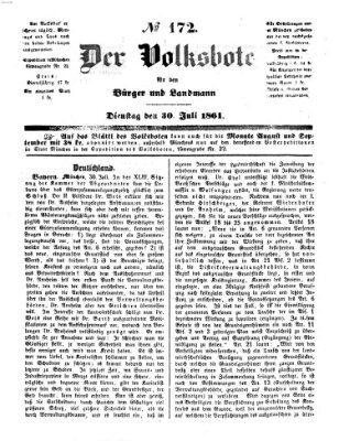 Der Volksbote für den Bürger und Landmann Dienstag 30. Juli 1861