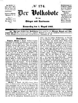 Der Volksbote für den Bürger und Landmann Donnerstag 1. August 1861