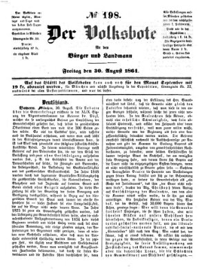 Der Volksbote für den Bürger und Landmann Freitag 30. August 1861