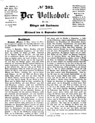 Der Volksbote für den Bürger und Landmann Mittwoch 4. September 1861