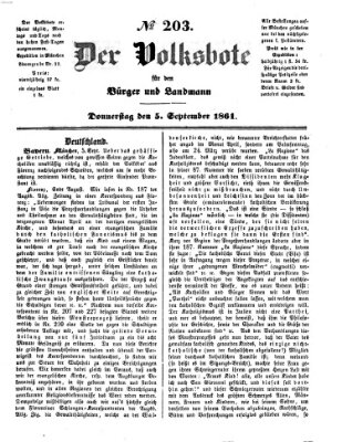 Der Volksbote für den Bürger und Landmann Donnerstag 5. September 1861