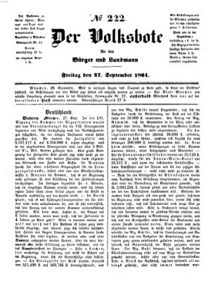 Der Volksbote für den Bürger und Landmann Freitag 27. September 1861