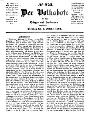 Der Volksbote für den Bürger und Landmann Dienstag 1. Oktober 1861