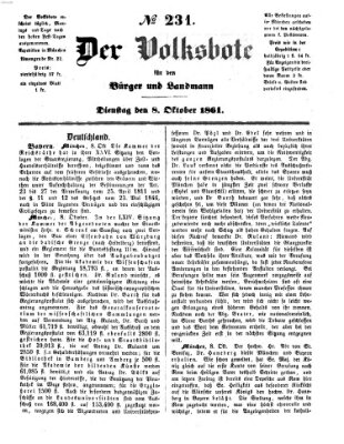 Der Volksbote für den Bürger und Landmann Dienstag 8. Oktober 1861