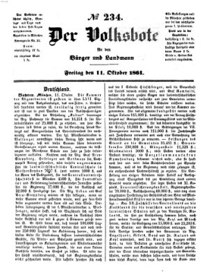 Der Volksbote für den Bürger und Landmann Freitag 11. Oktober 1861