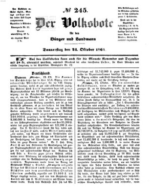 Der Volksbote für den Bürger und Landmann Donnerstag 24. Oktober 1861