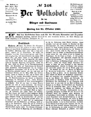 Der Volksbote für den Bürger und Landmann Freitag 25. Oktober 1861