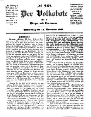 Der Volksbote für den Bürger und Landmann Donnerstag 14. November 1861