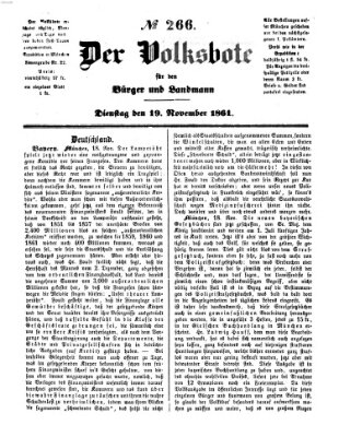 Der Volksbote für den Bürger und Landmann Dienstag 19. November 1861