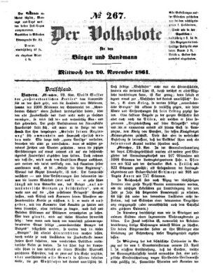 Der Volksbote für den Bürger und Landmann Mittwoch 20. November 1861