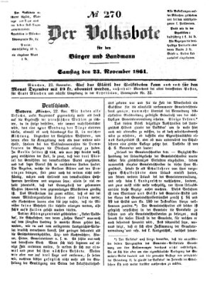 Der Volksbote für den Bürger und Landmann Samstag 23. November 1861