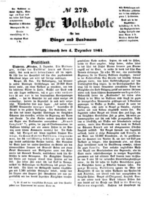 Der Volksbote für den Bürger und Landmann Mittwoch 4. Dezember 1861