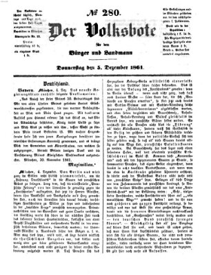 Der Volksbote für den Bürger und Landmann Donnerstag 5. Dezember 1861