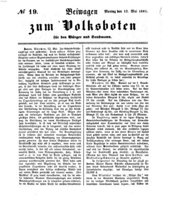 Der Volksbote für den Bürger und Landmann Montag 13. Mai 1861