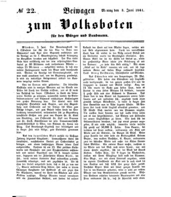 Der Volksbote für den Bürger und Landmann Montag 3. Juni 1861