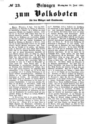 Der Volksbote für den Bürger und Landmann Montag 10. Juni 1861