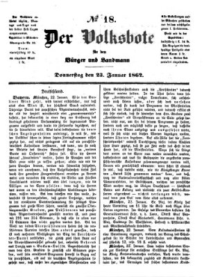 Der Volksbote für den Bürger und Landmann Donnerstag 23. Januar 1862