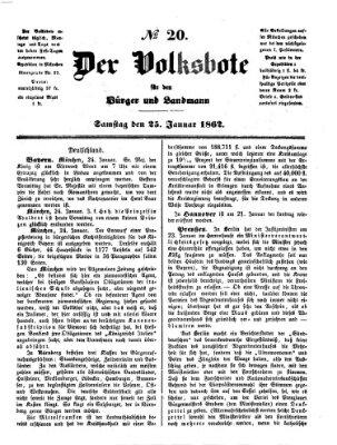 Der Volksbote für den Bürger und Landmann Samstag 25. Januar 1862