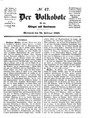 Der Volksbote für den Bürger und Landmann Mittwoch 26. Februar 1862