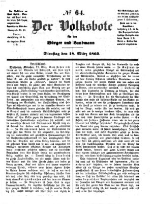 Der Volksbote für den Bürger und Landmann Dienstag 18. März 1862