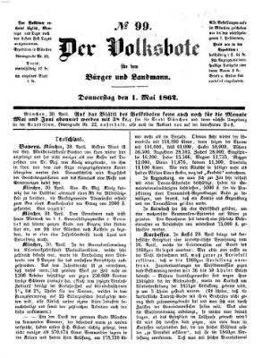 Der Volksbote für den Bürger und Landmann Donnerstag 1. Mai 1862