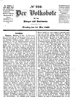 Der Volksbote für den Bürger und Landmann Dienstag 13. Mai 1862