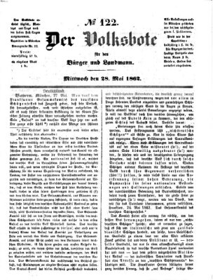 Der Volksbote für den Bürger und Landmann Mittwoch 28. Mai 1862