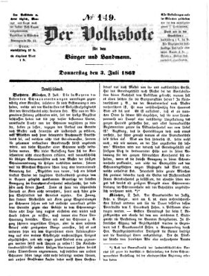 Der Volksbote für den Bürger und Landmann Donnerstag 3. Juli 1862