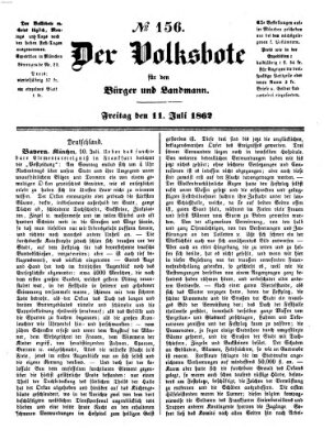 Der Volksbote für den Bürger und Landmann Freitag 11. Juli 1862