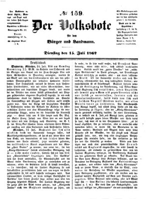 Der Volksbote für den Bürger und Landmann Dienstag 15. Juli 1862