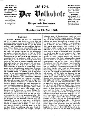 Der Volksbote für den Bürger und Landmann Dienstag 29. Juli 1862