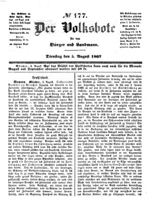 Der Volksbote für den Bürger und Landmann Dienstag 5. August 1862