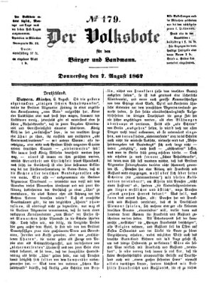 Der Volksbote für den Bürger und Landmann Donnerstag 7. August 1862