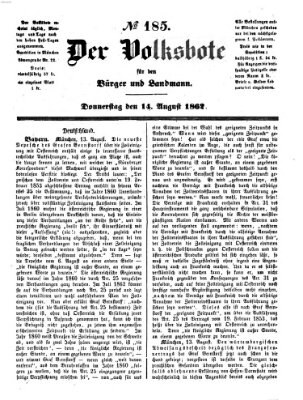 Der Volksbote für den Bürger und Landmann Donnerstag 14. August 1862