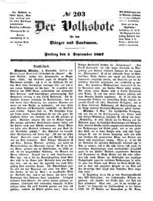 Der Volksbote für den Bürger und Landmann Freitag 5. September 1862