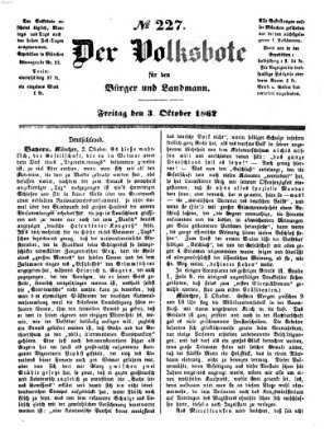 Der Volksbote für den Bürger und Landmann Freitag 3. Oktober 1862