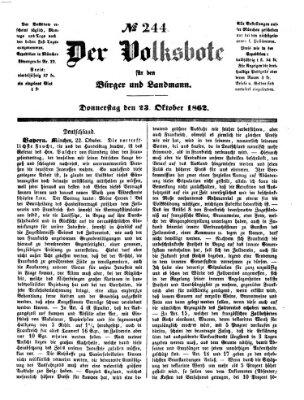 Der Volksbote für den Bürger und Landmann Donnerstag 23. Oktober 1862