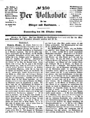 Der Volksbote für den Bürger und Landmann Donnerstag 30. Oktober 1862