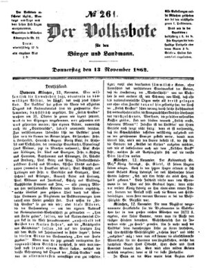 Der Volksbote für den Bürger und Landmann Donnerstag 13. November 1862