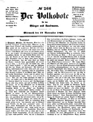 Der Volksbote für den Bürger und Landmann Mittwoch 19. November 1862