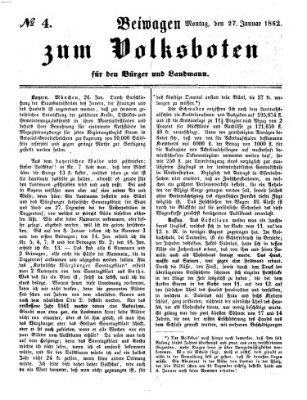 Der Volksbote für den Bürger und Landmann Montag 27. Januar 1862