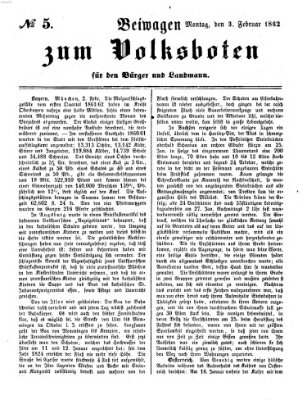 Der Volksbote für den Bürger und Landmann Montag 3. Februar 1862