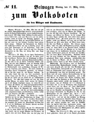 Der Volksbote für den Bürger und Landmann Montag 17. März 1862