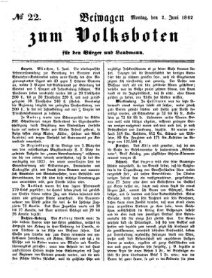 Der Volksbote für den Bürger und Landmann Montag 2. Juni 1862