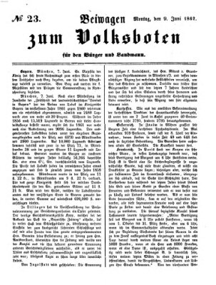 Der Volksbote für den Bürger und Landmann Montag 9. Juni 1862