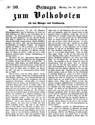 Der Volksbote für den Bürger und Landmann Montag 28. Juli 1862