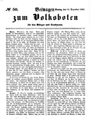 Der Volksbote für den Bürger und Landmann Montag 15. Dezember 1862